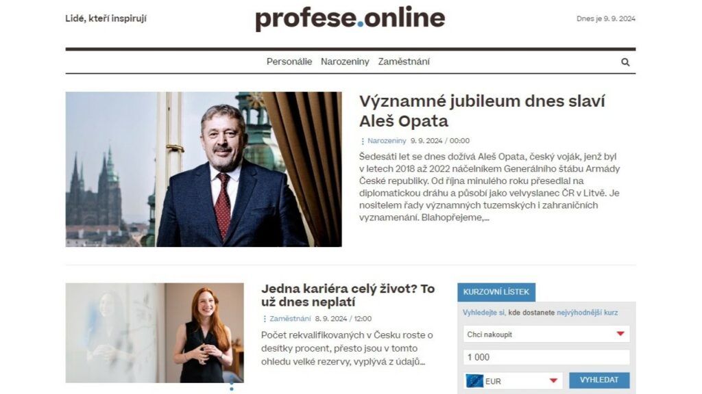 Screenshot nového webu vydavatelství Fakta profese.online. Zdroj: Fakta, vydavatelství a nakladatelství